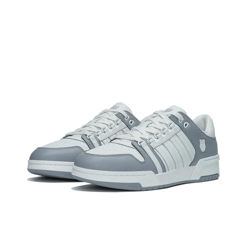 KSWISS Abrasion Resistant Slip Resistant Low Top Skateboard Shoes White Gray-2