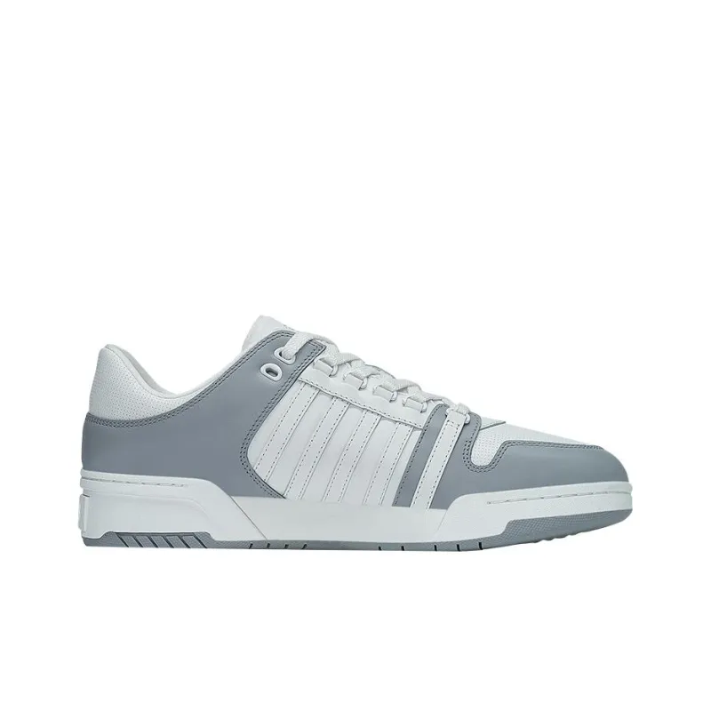 KSWISS Abrasion Resistant Slip Resistant Low Top Skateboard Shoes White Gray-1