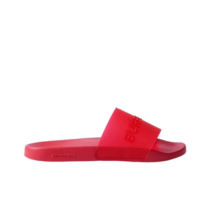 Burberry Embossed Logo Slides Bright Red-1