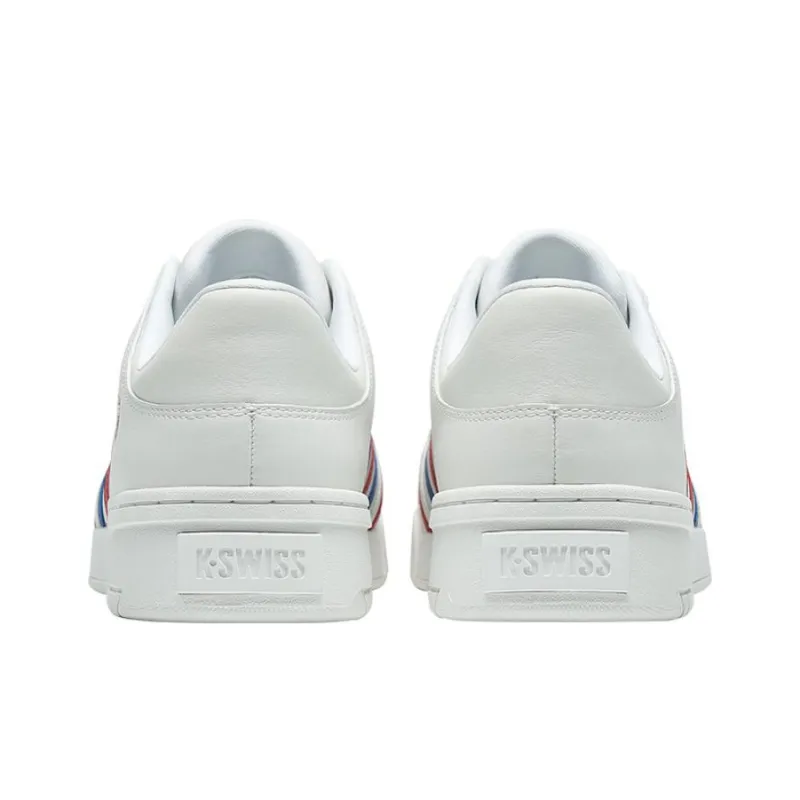 KSWISS Anti Slip Wear Resistant Low Top Skateboard Shoes White Blue Red-4