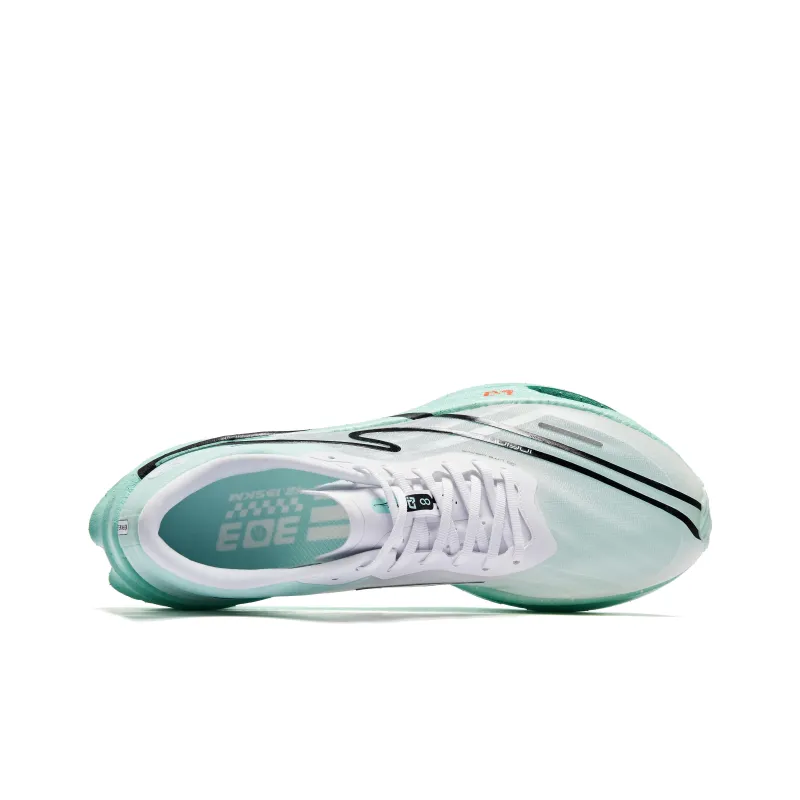 Erke Zhijing 1.0 Cushioned Slip Resistant Abrasion Resistant Low Top Sprint Running Shoes Men's Green White-4
