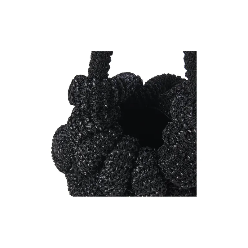 Chloe Knitted Fabric Hobo Bag Handbag Shoulder Bag Women's Black-4