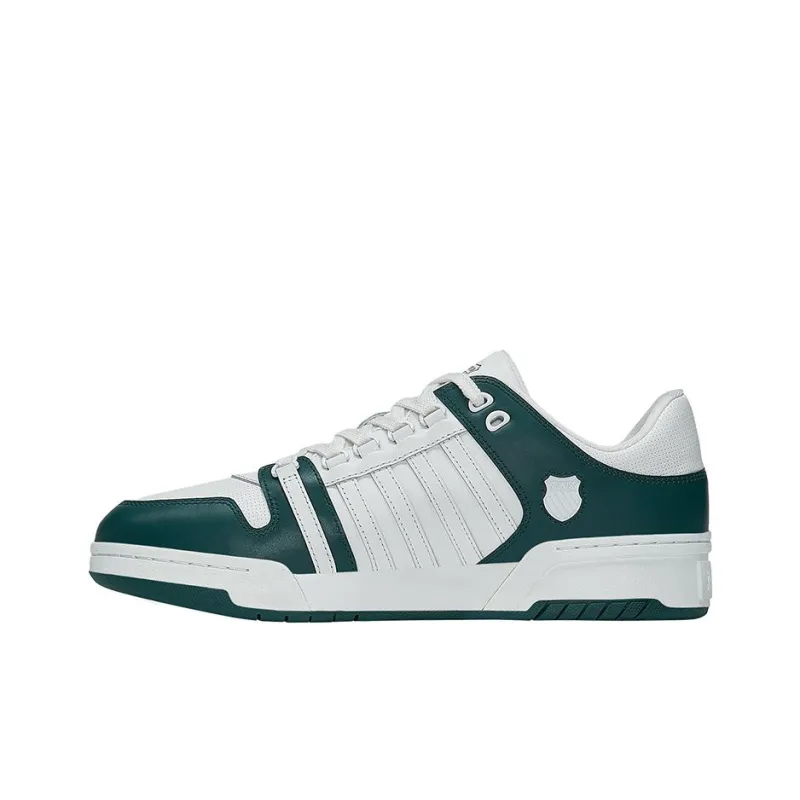 KSWISS Anti Slip Wear Resistant Low Top Skateboard Shoes White Green-0