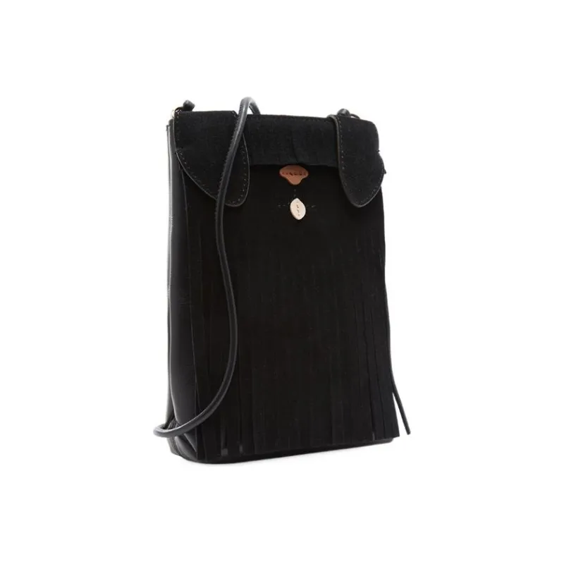 Furla Cow Leather Shoulder Bag Crossbody Bag Cell Phone Pouch Women's Black-1