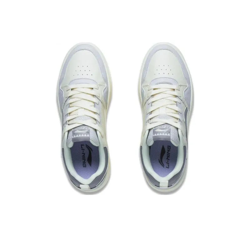 LiNing Line 2.0 At The Beginning Durable Breathable Low Top Skateboard Shoes Men's White Gray-3