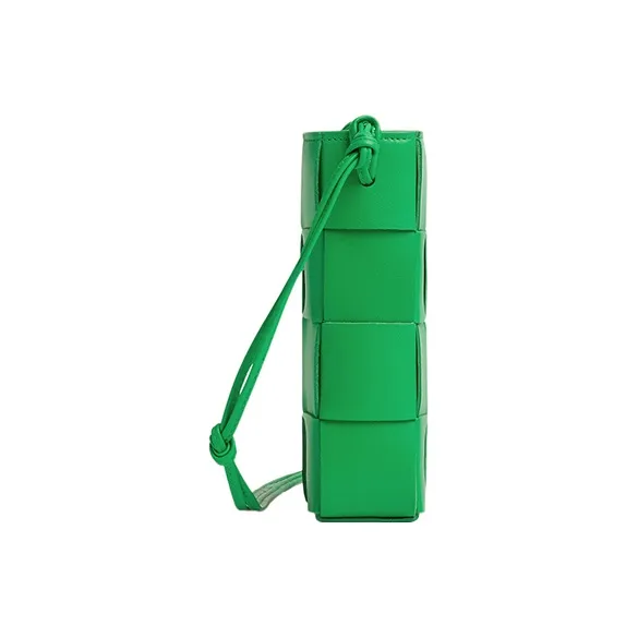 Bottega Veneta Calfskin Cell Phone Pouch Women's Parrot Green-1