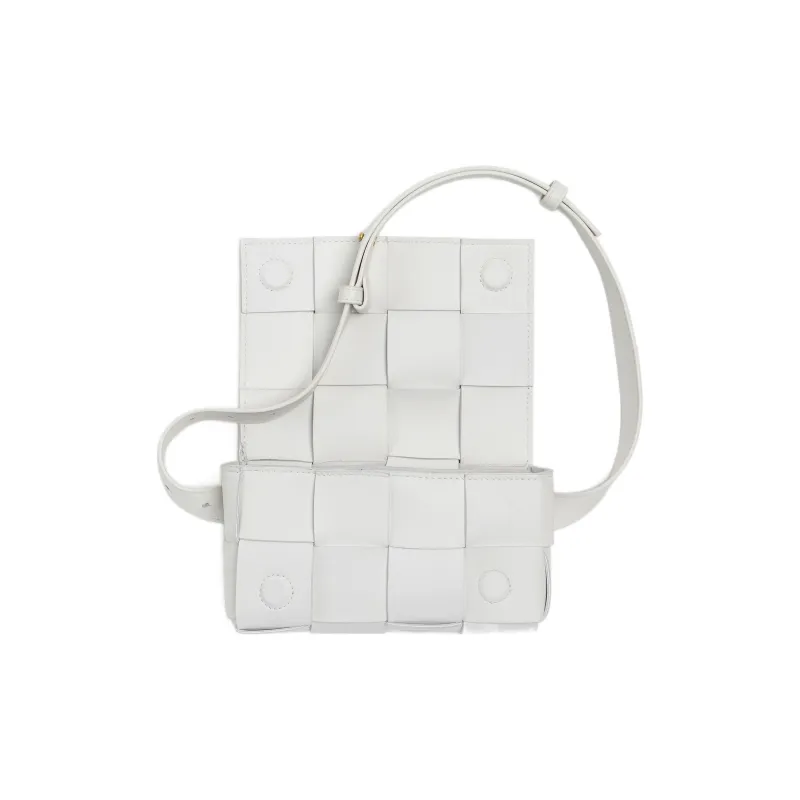 Bottega Veneta CASSETTE Sheepskin Tofu Bag Fanny Pack Mini Women's White-2