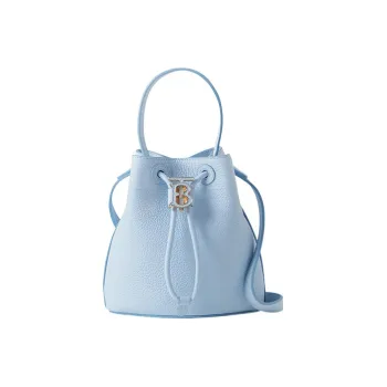 Burberry Calfskin Bucket Bags Shoulder Bag Crossbody Bag Handbag Mini Women's Light Blue