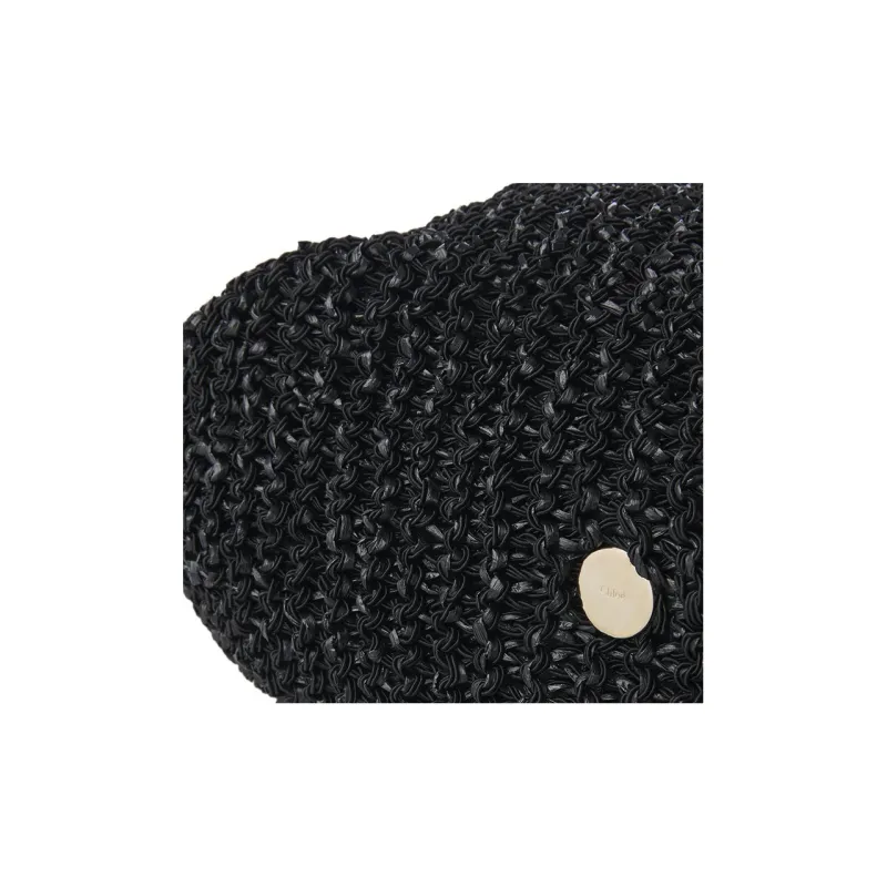 Chloe Knitted Fabric Hobo Bag Handbag Shoulder Bag Women's Black-3