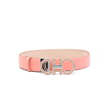 FERRAGAMO Fashion Trend Smooth Buckle Belt Women's Coral Red
