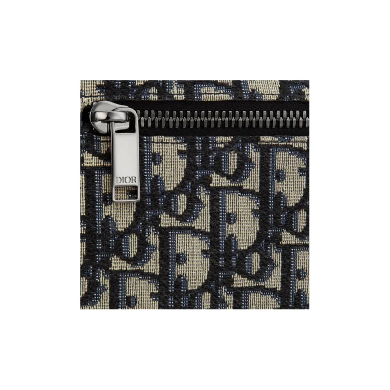DIOR Leather Clutch Regular Men's Beige Black-3