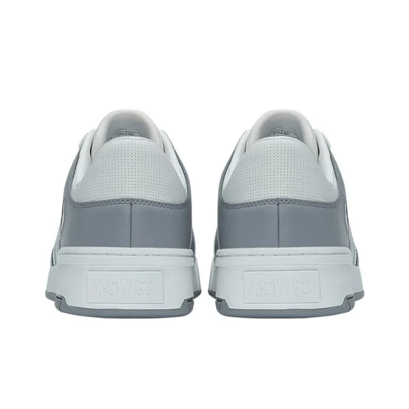 KSWISS Abrasion Resistant Slip Resistant Low Top Skateboard Shoes White Gray-4