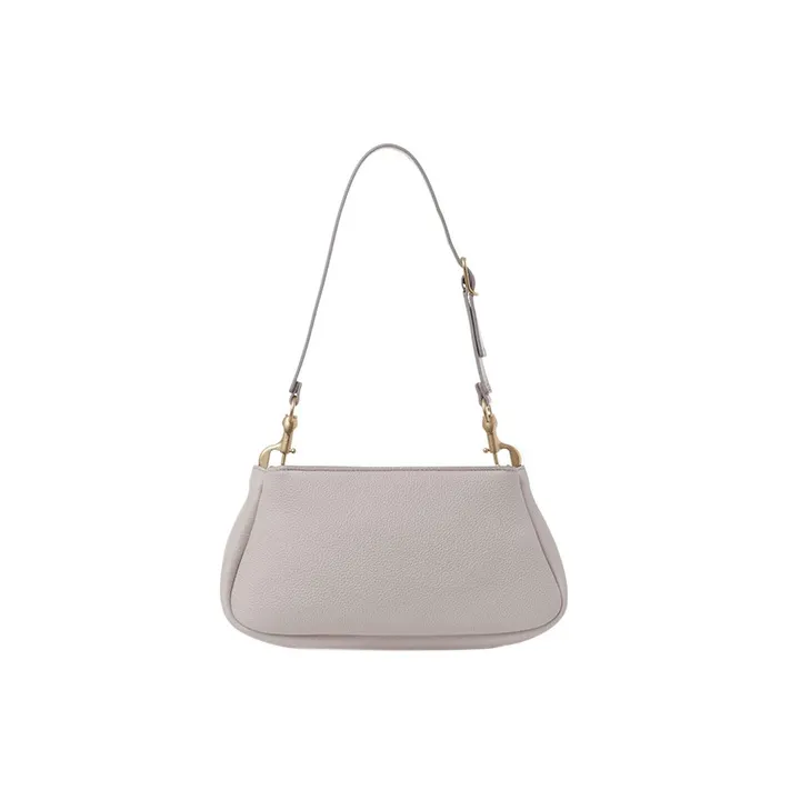 Chloe Marcie Grained Calfskin One Shoulder Portable Clutch Small Size Women's Gray-2