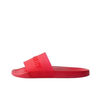 Burberry Embossed Logo Slides Bright Red