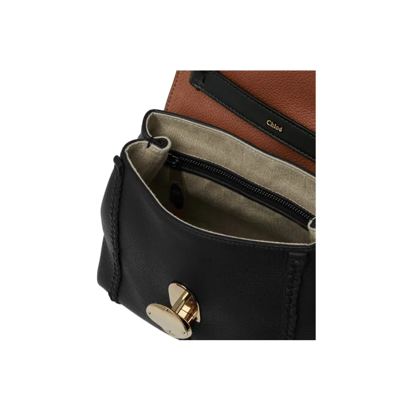 Chloe Soft Grained Calfskin Crossbody One Shoulder Handbags Small Size Women's Black-3