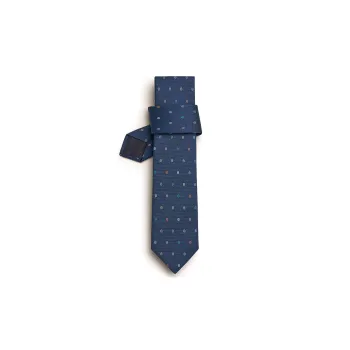 HERMES Ties Men Navy Blue