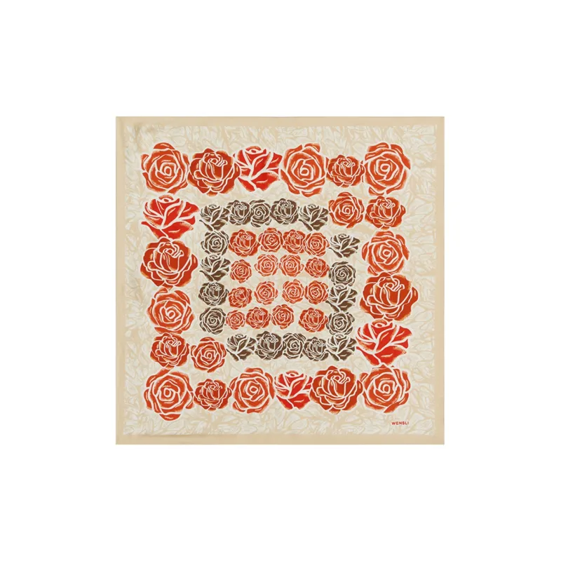 WENSLI Double Sided Print Medium Square Scarf Women's-2