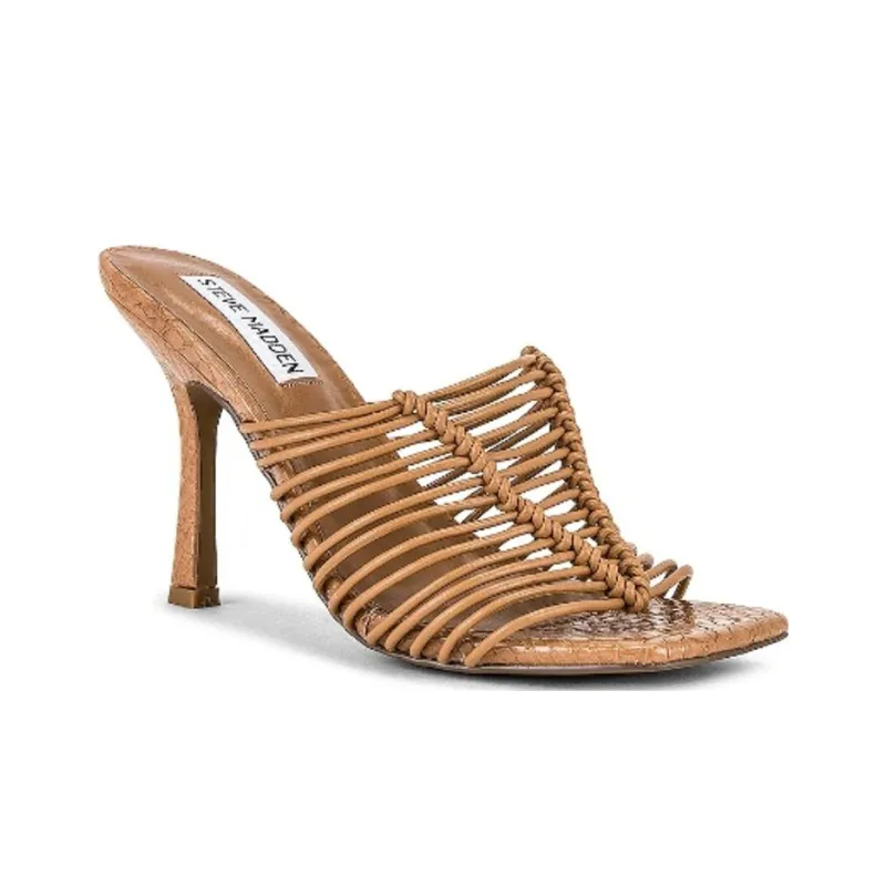 STEVE MADDEN Slide Slippers Women's Brown Yellow-1