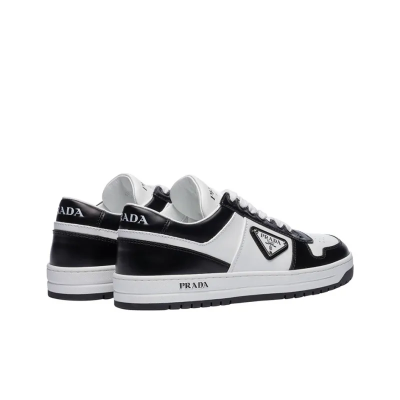 PRADA Downtown Leather Sneakers 'White Black ' Women's-2