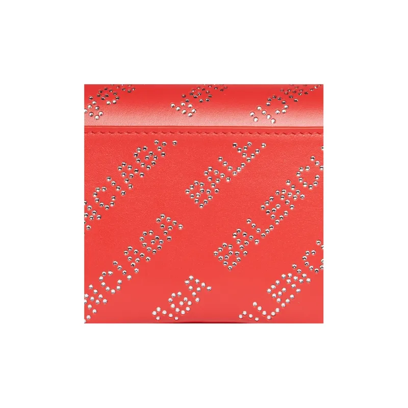 Balenciaga Hourglass Wallet On Chain And Rhinestones Red-7