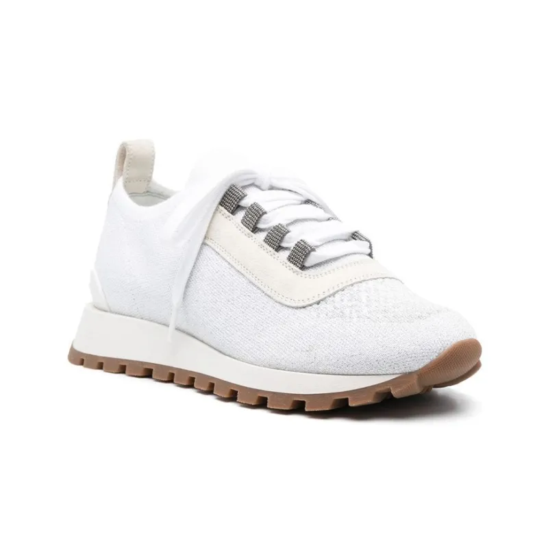 Brunello Cucinelli Slip Resistant Sports Casual Shoes Women's White-2