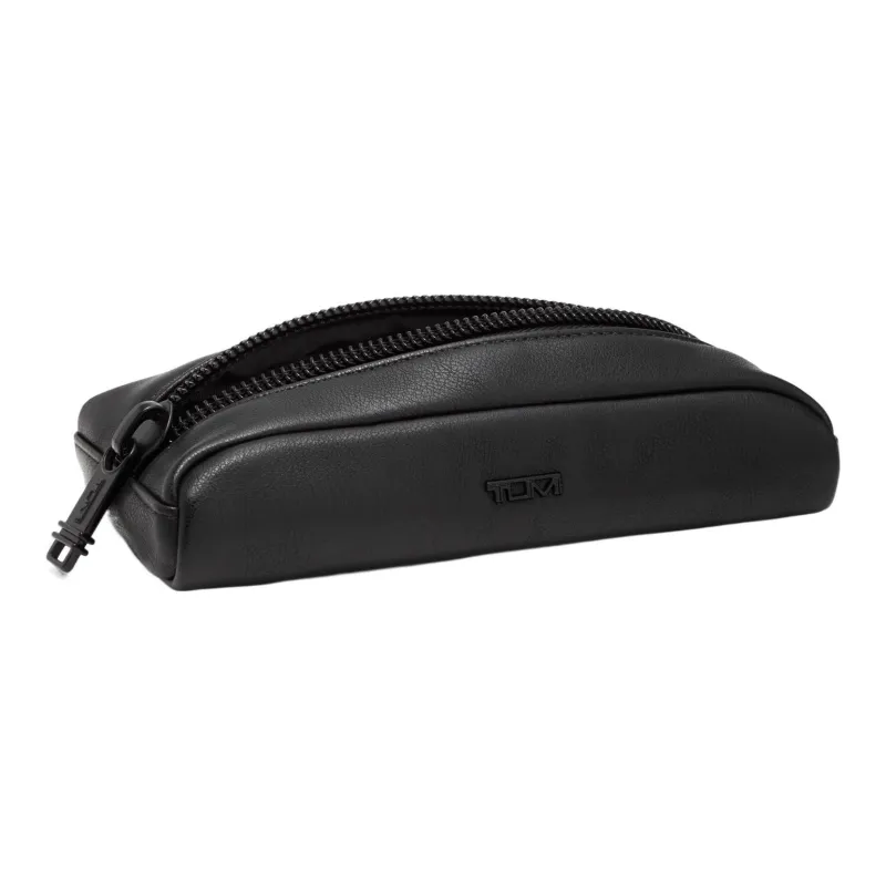 TUMI Leather Makeup Bag Storage Bag Small Size Women's Black-1