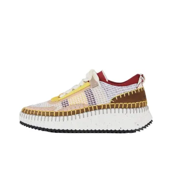 Chloe Nama Low-Top Sports Casual Shoes Women's White Brown