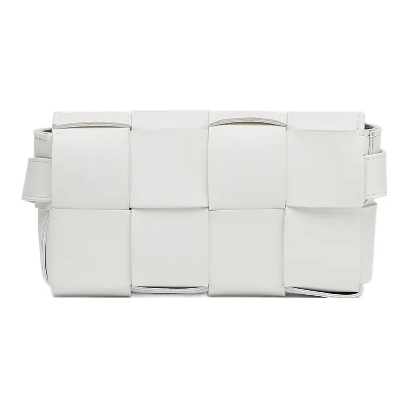 Bottega Veneta CASSETTE Sheepskin Tofu Bag Fanny Pack Mini Women's White-3