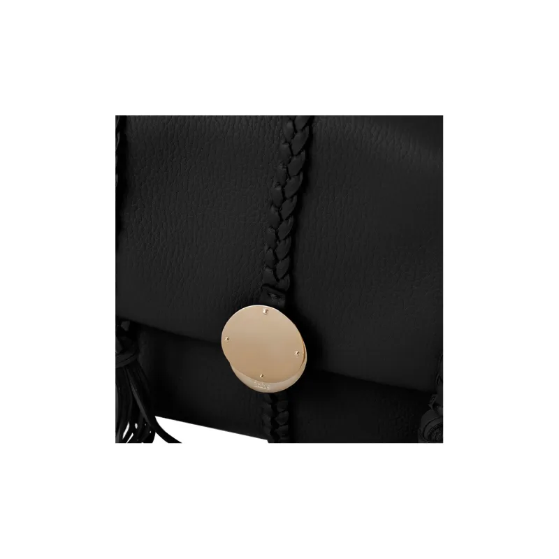Chloe Soft Grained Calfskin Crossbody One Shoulder Handbags Small Size Women's Black-4