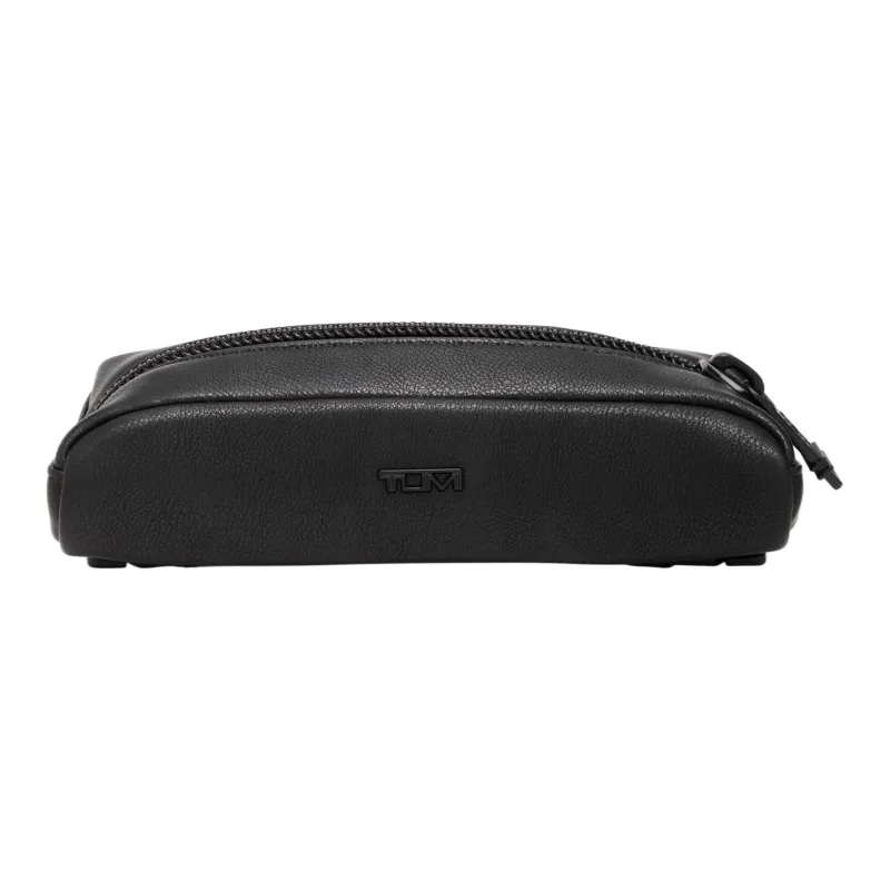 TUMI Leather Makeup Bag Storage Bag Small Size Women's Black-0