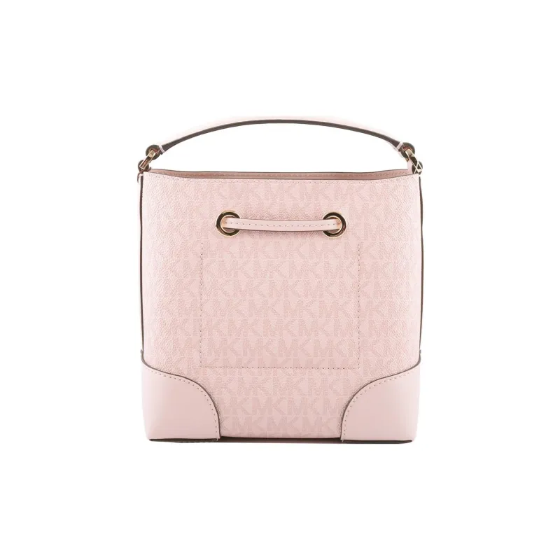 MICHAEL KORS Mercer Coated Canvas With Leather Bucket Bag, Handbag, Shoulder Bag, Crossbody Bag Trumpets Women's Pink-3