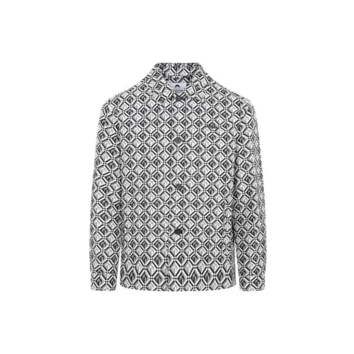 Marine Serre Jacquard Diamond-pattern Long-sleeve Shirt