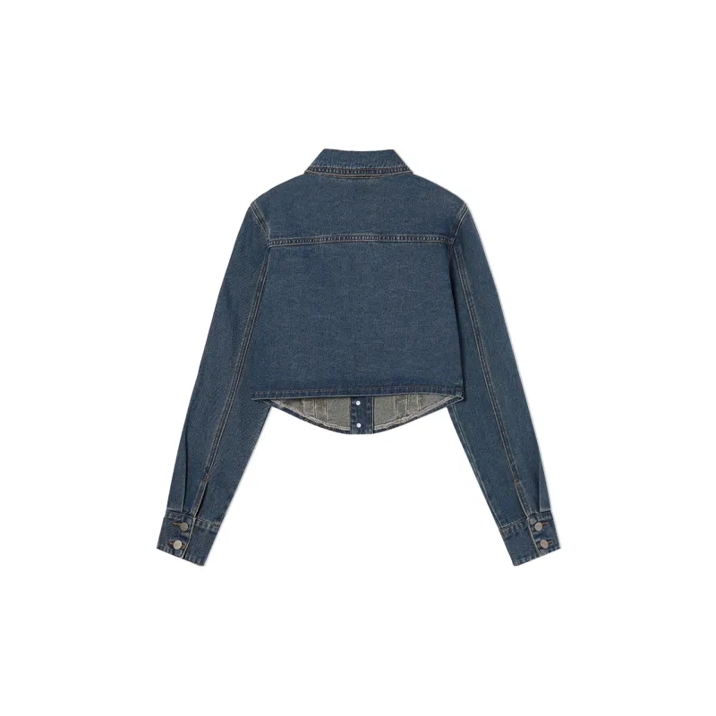 EPTISON WOMAN Cropped Coats Women's Denim Blue-1