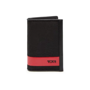 TUMI Business Card Holder Unisex Black & Red