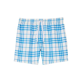 Burberry SS23 Men's Checkered Drawstring Swim Shorts 'Optic White'