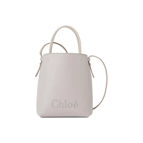Chloe Bright Calfskin Handbag, Shoulder Bag, Crossbody Bag Extra Mini Women's Gray
