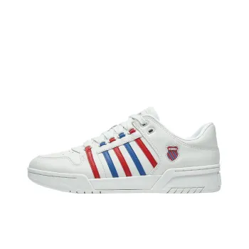 KSWISS Anti Slip Wear Resistant Low Top Skateboard Shoes White Blue Red