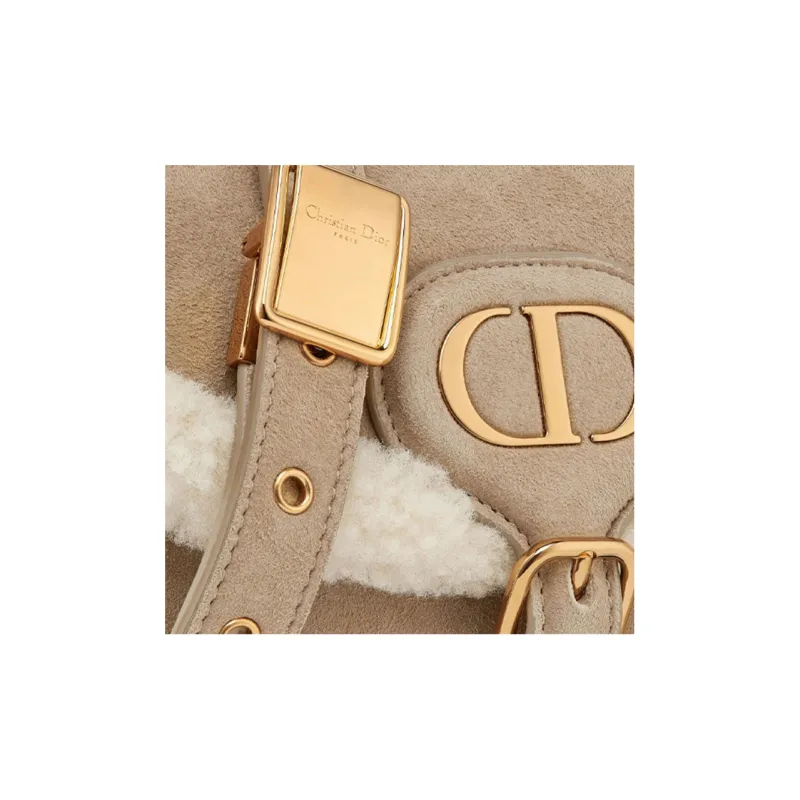 DIOR Bobby Sheepskin Shoulder Bag Crossbody Bag Women's Beige-4