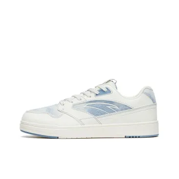 Anta Anti Slip Wear Resistant Low Top Skateboard Shoes Women's White And Blue Tie dye