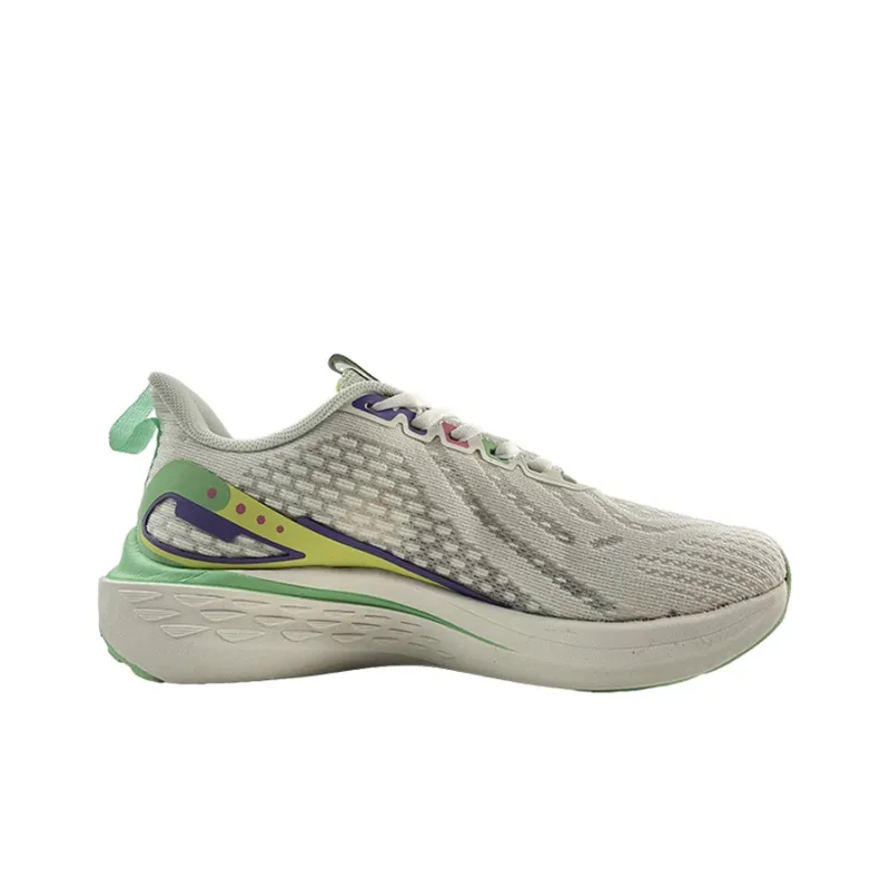361° Anti Slip Wear Resistant Low Top Running Shoes Women's White Green-1
