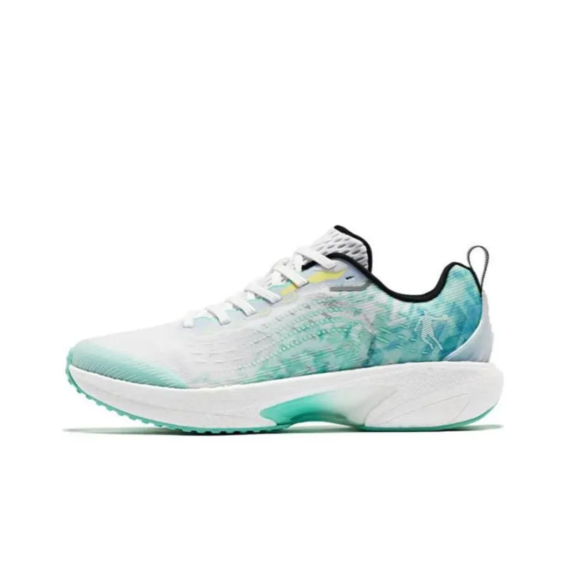 QIAODAN Cushioning Lightweight Running Shoes Men's White Green-0