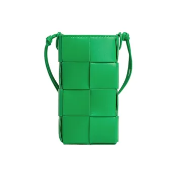 Bottega Veneta Calfskin Cell Phone Pouch Women's Parrot Green