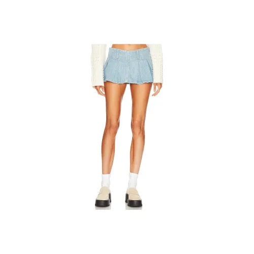 FREE PEOPLE Casual Short Skirts Women's Blue