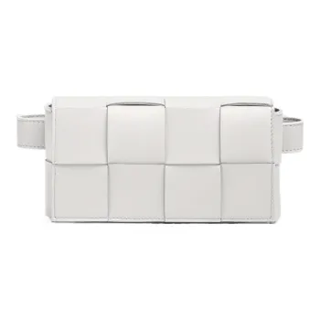 Bottega Veneta CASSETTE Sheepskin Tofu Bag Fanny Pack Mini Women's White
