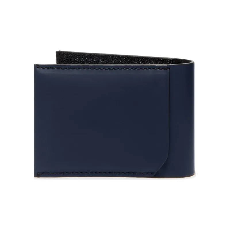 TUMI Leather Money Clip Card Holder Men's Black & Blue-1