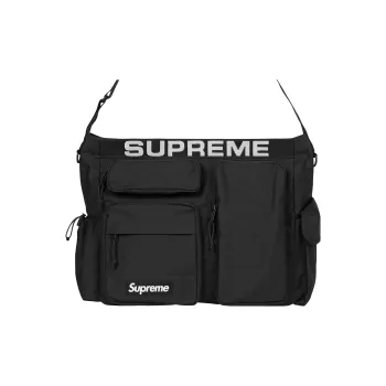 Supreme Cotton With Nylon Messenger Bag, Shoulder Bag, Crossbody Bag Unisex Black