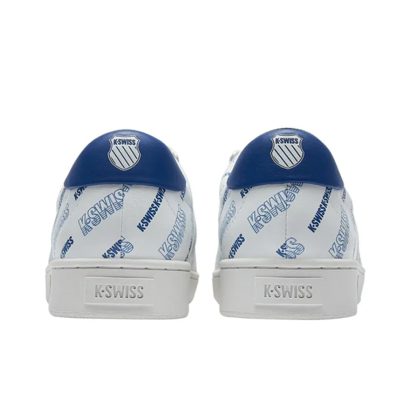 KSWISS Classic Anti Slip Wear Resistant Low Top Skateboard Shoes White Blue-4