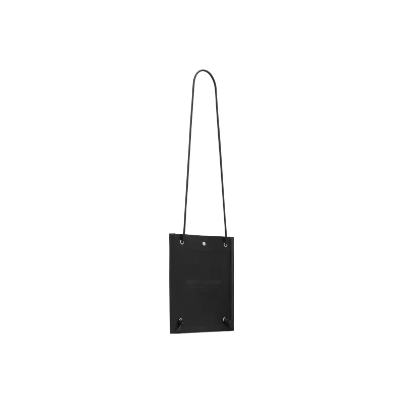 SAINT LAURENT Calfskin Shoulder Bag Crossbody Bag Men's Black-2