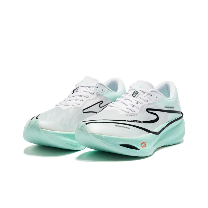 Erke Zhijing 1.0 Cushioned Slip Resistant Abrasion Resistant Low Top Sprint Running Shoes Men's Green White-3