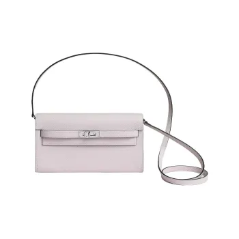 HERMES Kelly To Go Epsom Leather Shoulder Bag Crossbody Bag Small Size Women's 09 Mauve Pale Dream Purple